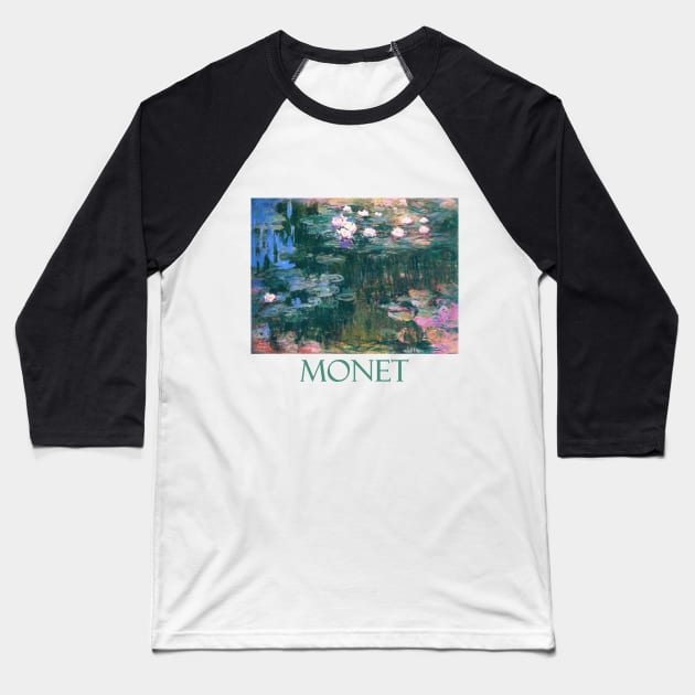 Waterlilies (Multicolored) by Claude Monet Baseball T-Shirt by Naves